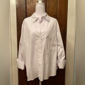 Madewell Easy Y Neck Button-Up Shirt White Size XXL NWOT